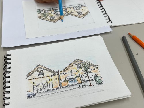 安藤忠雄氏 設計「スリランカの住宅」をスケッチ✏ - 尼崎・上ノ島