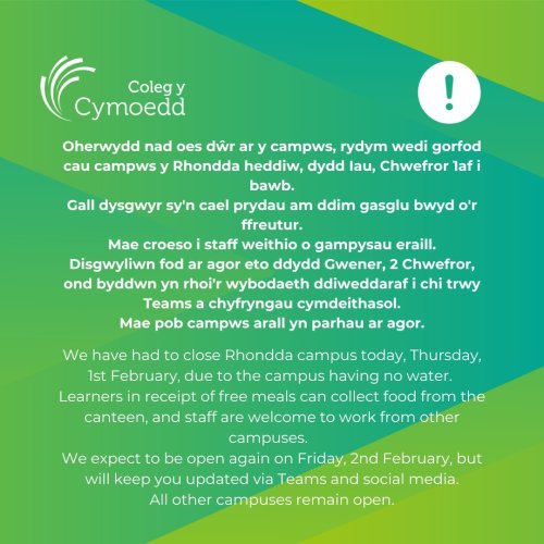 Photo post from colegycymoedd.