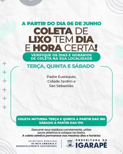 Photo post from prefeituradeigarape.