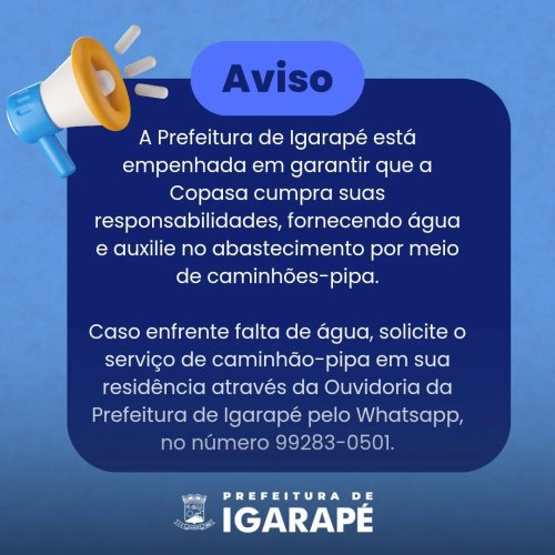 Prefeitura Municipal de Igarapé - Informe da Copasa