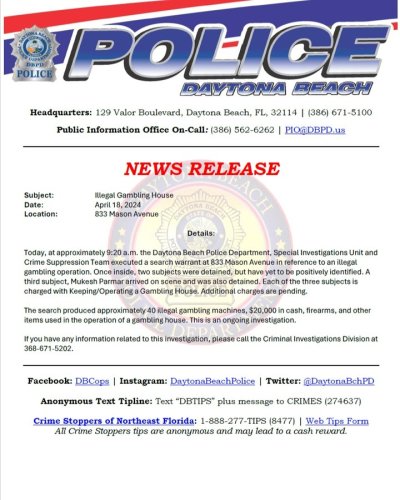 Photo post from daytonabeachpolice.