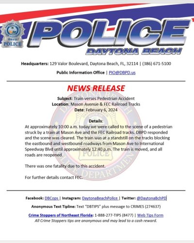 Photo post from daytonabeachpolice.