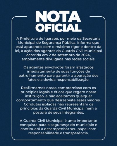 Photo post from prefeituradeigarape.