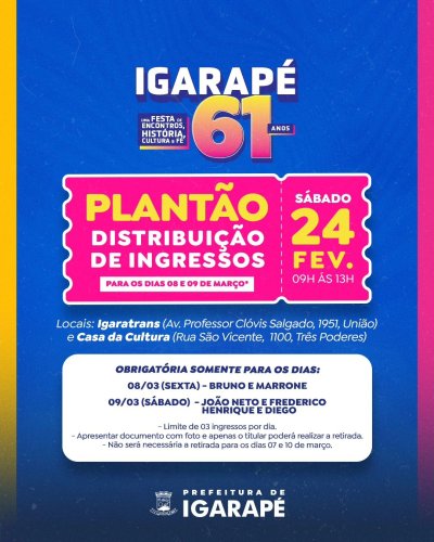 Photo post from prefeituradeigarape.