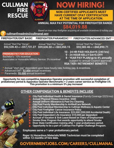 Photo post from Cullman Fire Rescue.