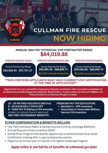 Photo post from Cullman Fire Rescue.