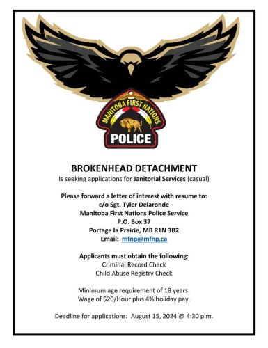 Photo post from Manitoba First Nations Police Service.