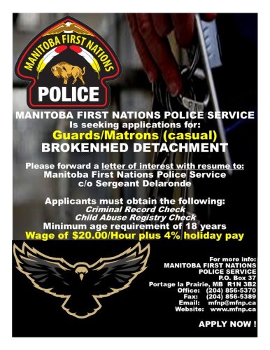 Photo post from Manitoba First Nations Police Service.