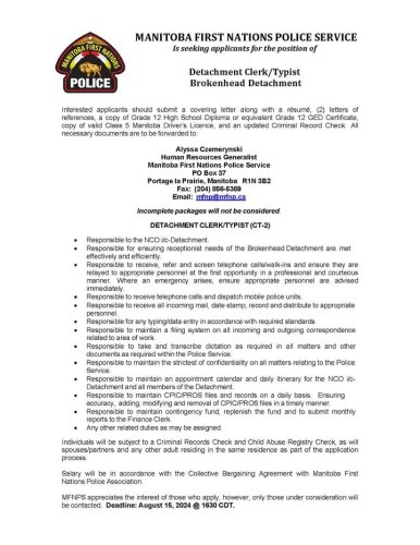 Photo post from Manitoba First Nations Police Service.