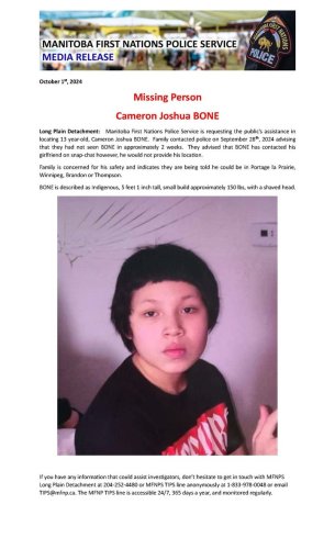 Photo post from Manitoba First Nations Police Service.