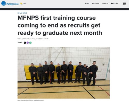 Photo post from Manitoba First Nations Police Service.