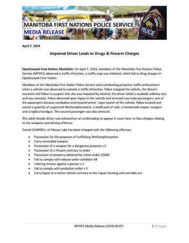 Carousel post from Manitoba First Nations Police Service.