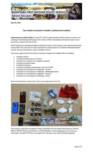 Photo post from Manitoba First Nations Police Service.