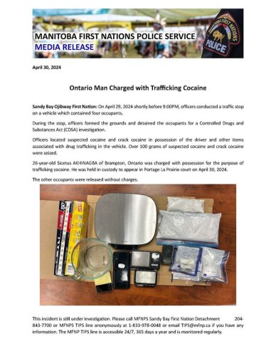 Photo post from Manitoba First Nations Police Service.