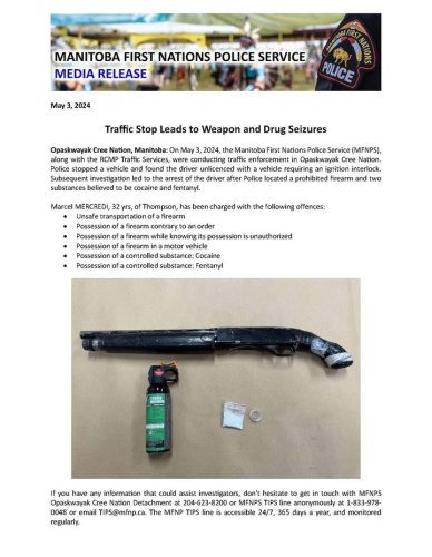 Photo post from Manitoba First Nations Police Service.