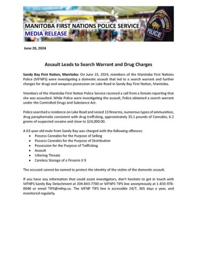 Photo post from Manitoba First Nations Police Service.