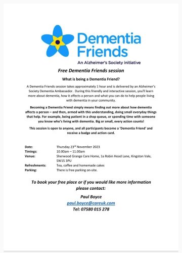 Photo post from Sherwood Grange Care Home.