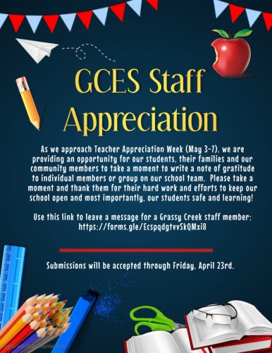 Photo post from Grassy Creek Elementary School.