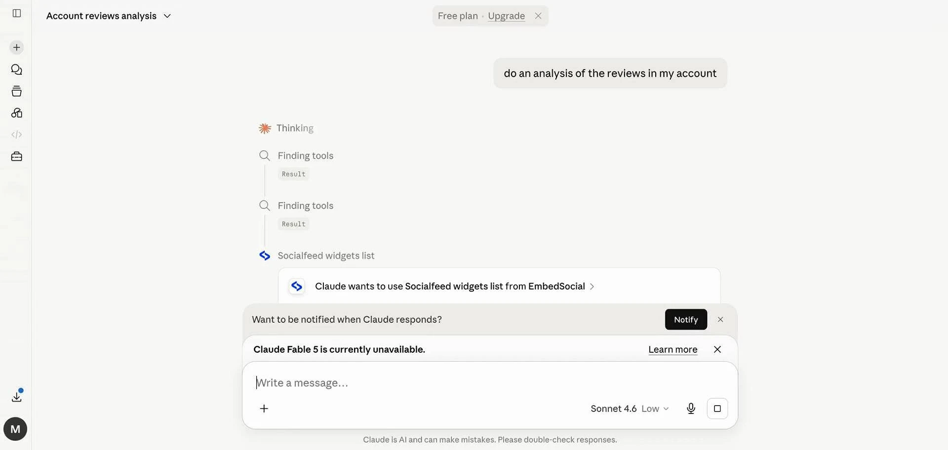 Claude can now pull the social posts, UGC, and reviews from any source you name in your EmbedSocial account