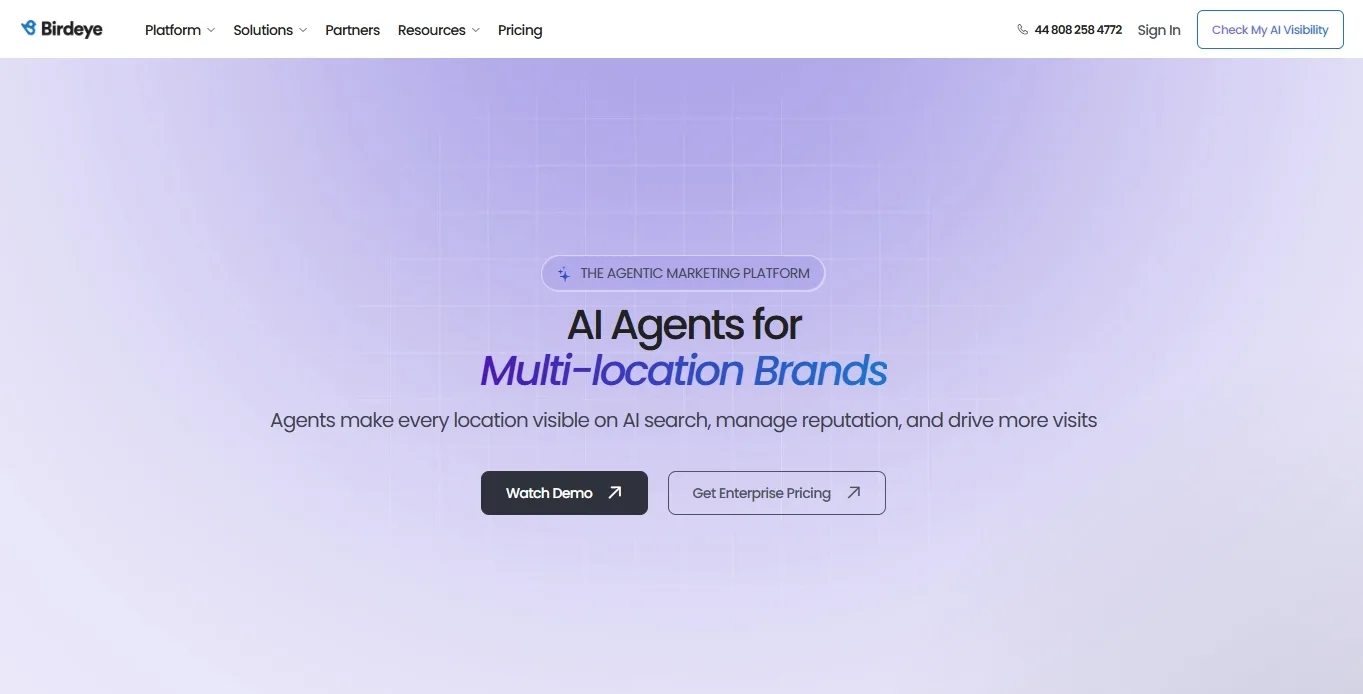 Birdeye homepage