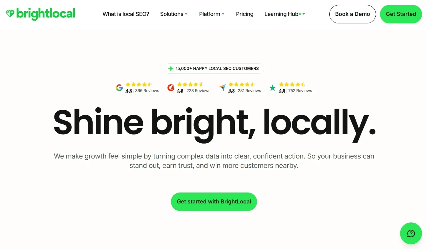BrightLocal homepage