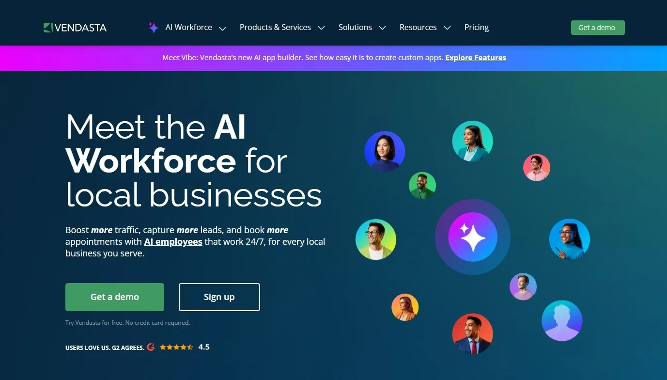 Vendasta homepage