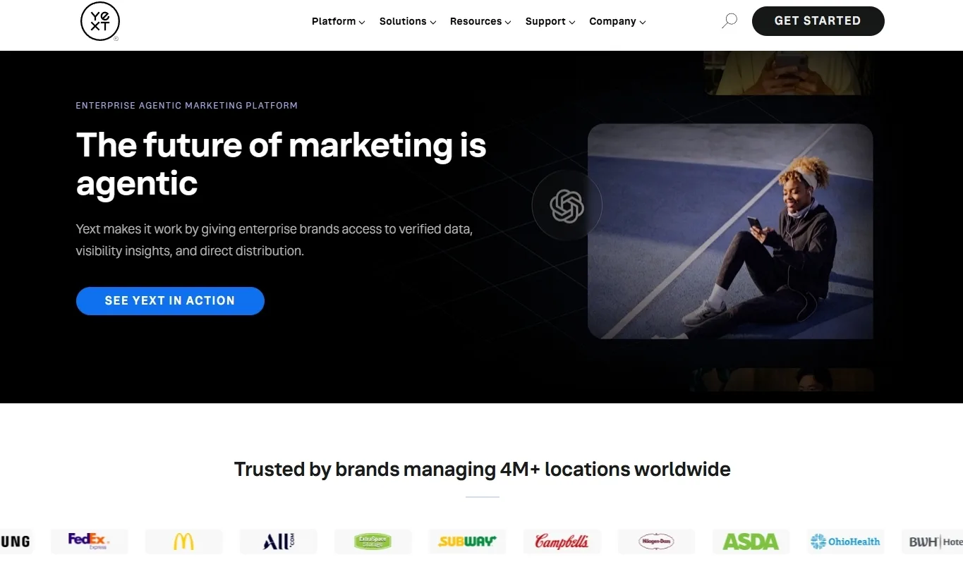 Yext homepage