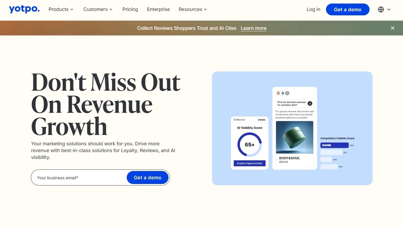 Yotpo homepage