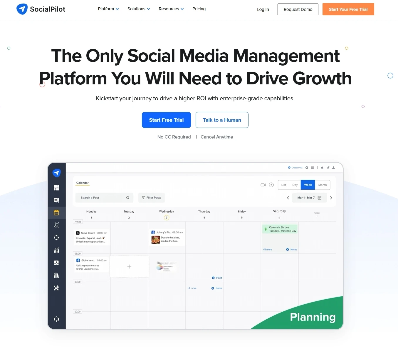 Pagina di SocialPilot