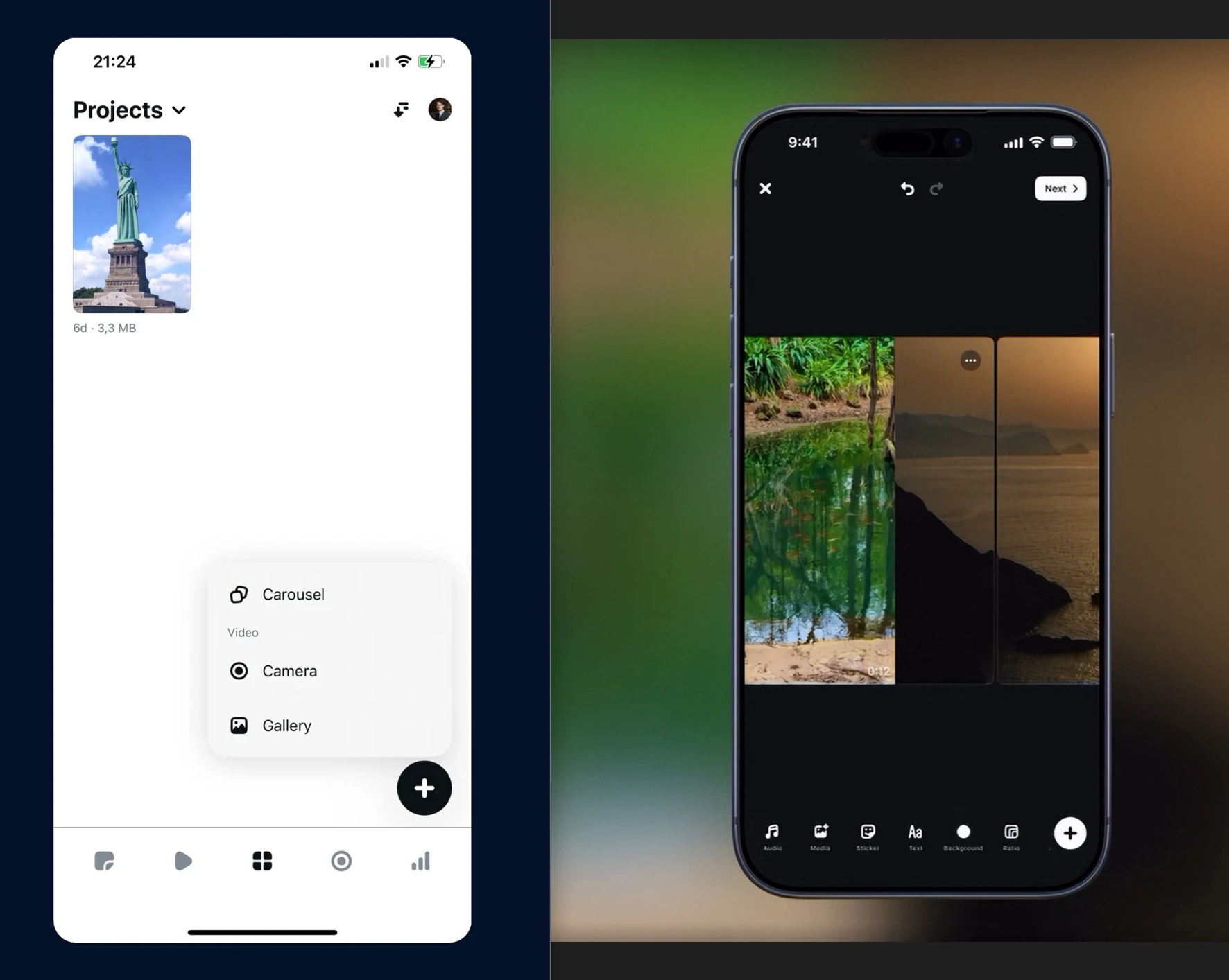 Edits will support carousel creation