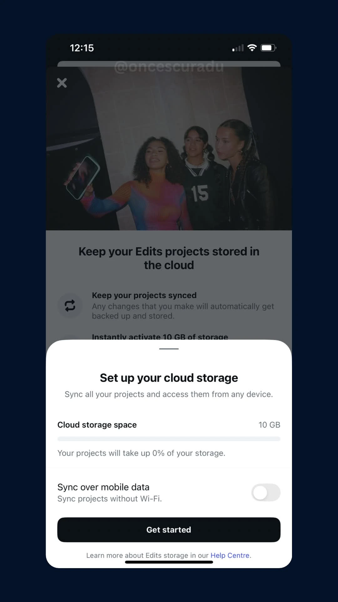 Edits adds cloud storage for projects