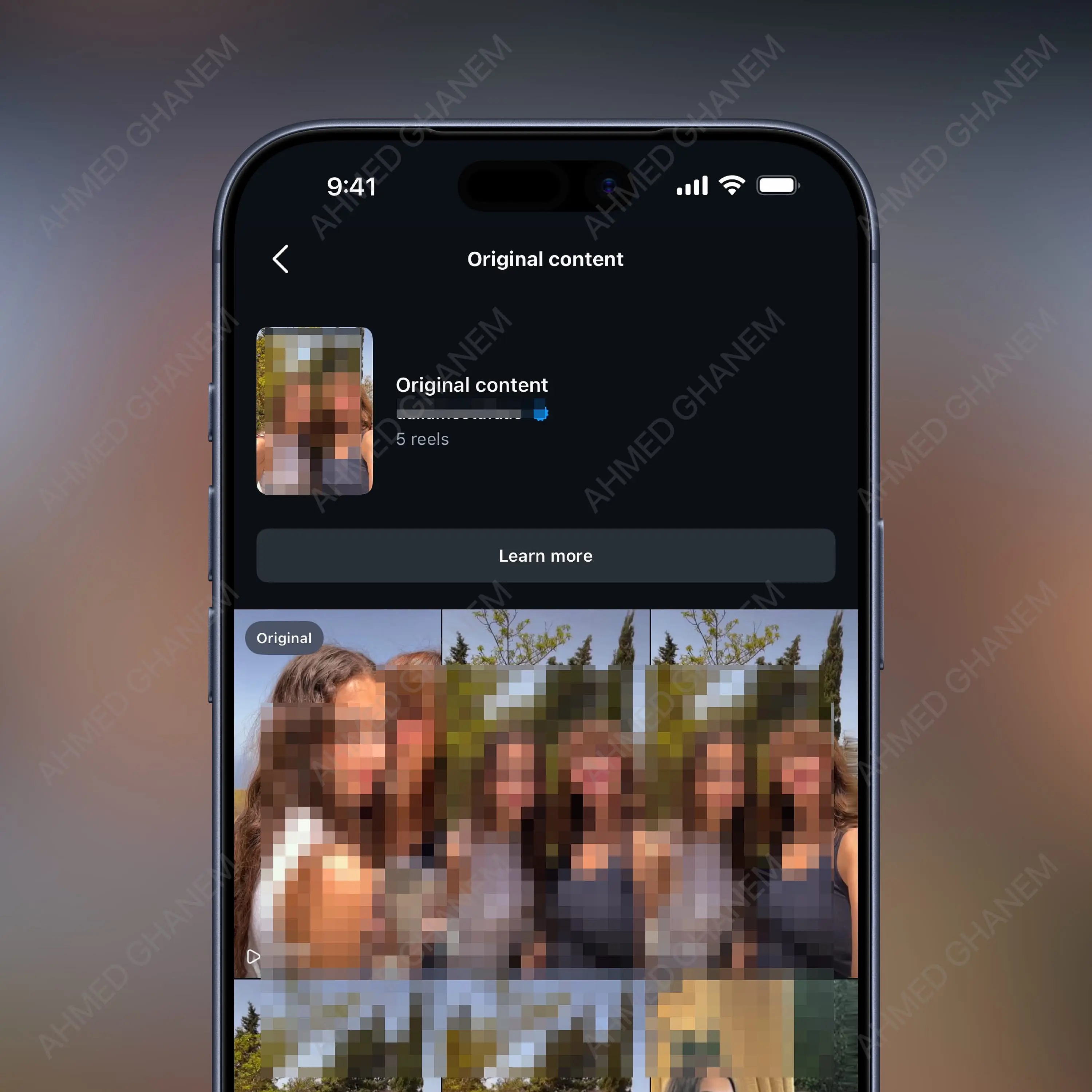 instagram original content page feature