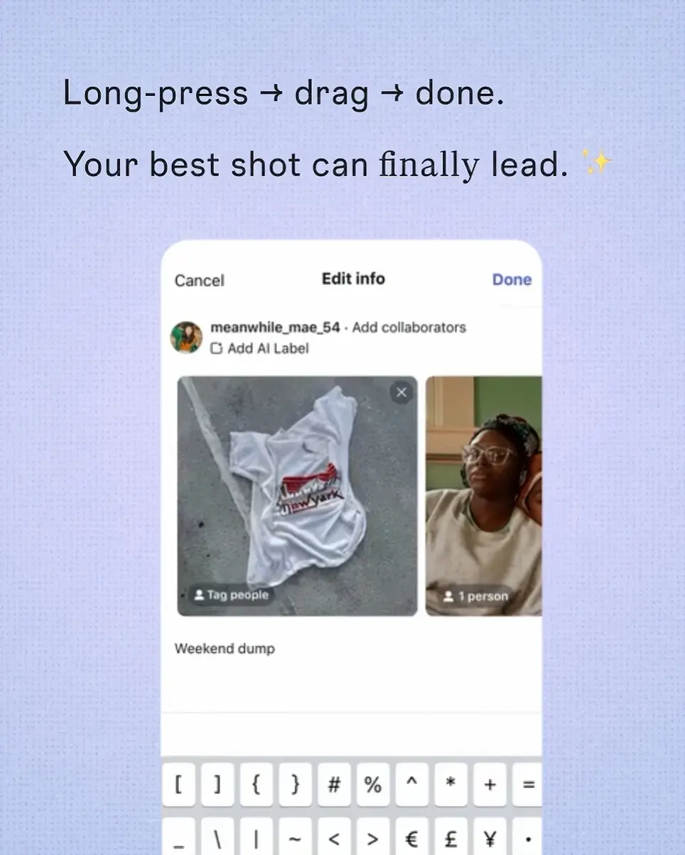 instagram catalog boosts and carousel reordering update