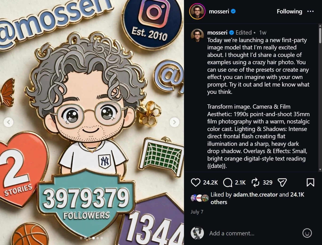 instagram first-party ai image model
