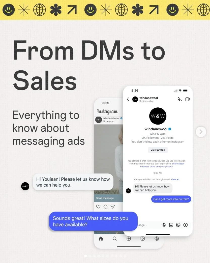 instagram messaging ads for sales