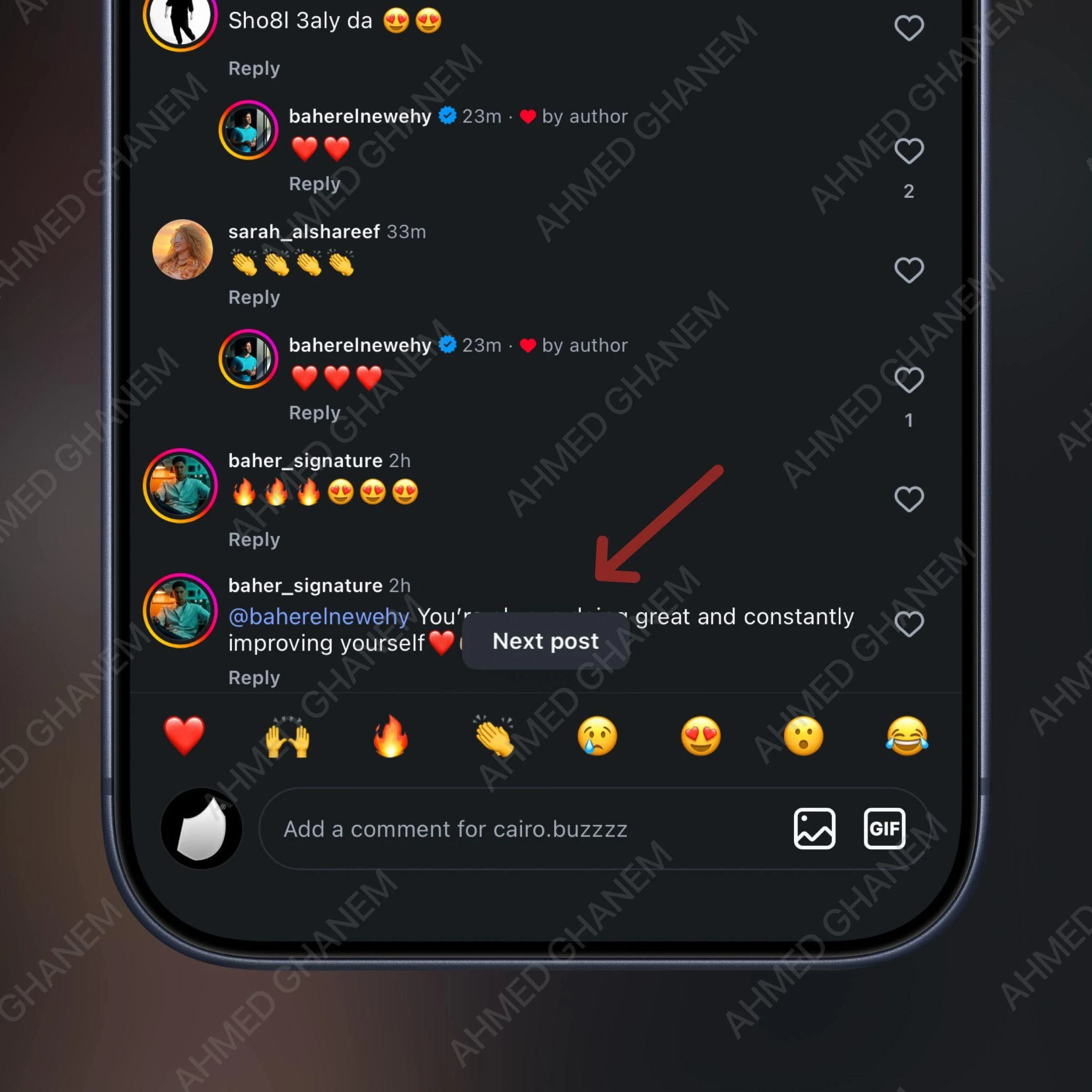 Instagram tests a Next post swipe gesture in comments