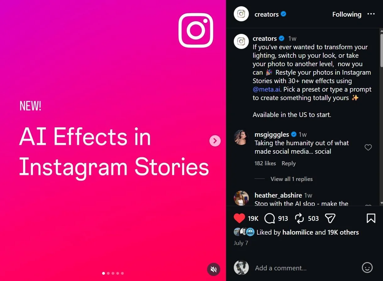 instagram stories muse image effects