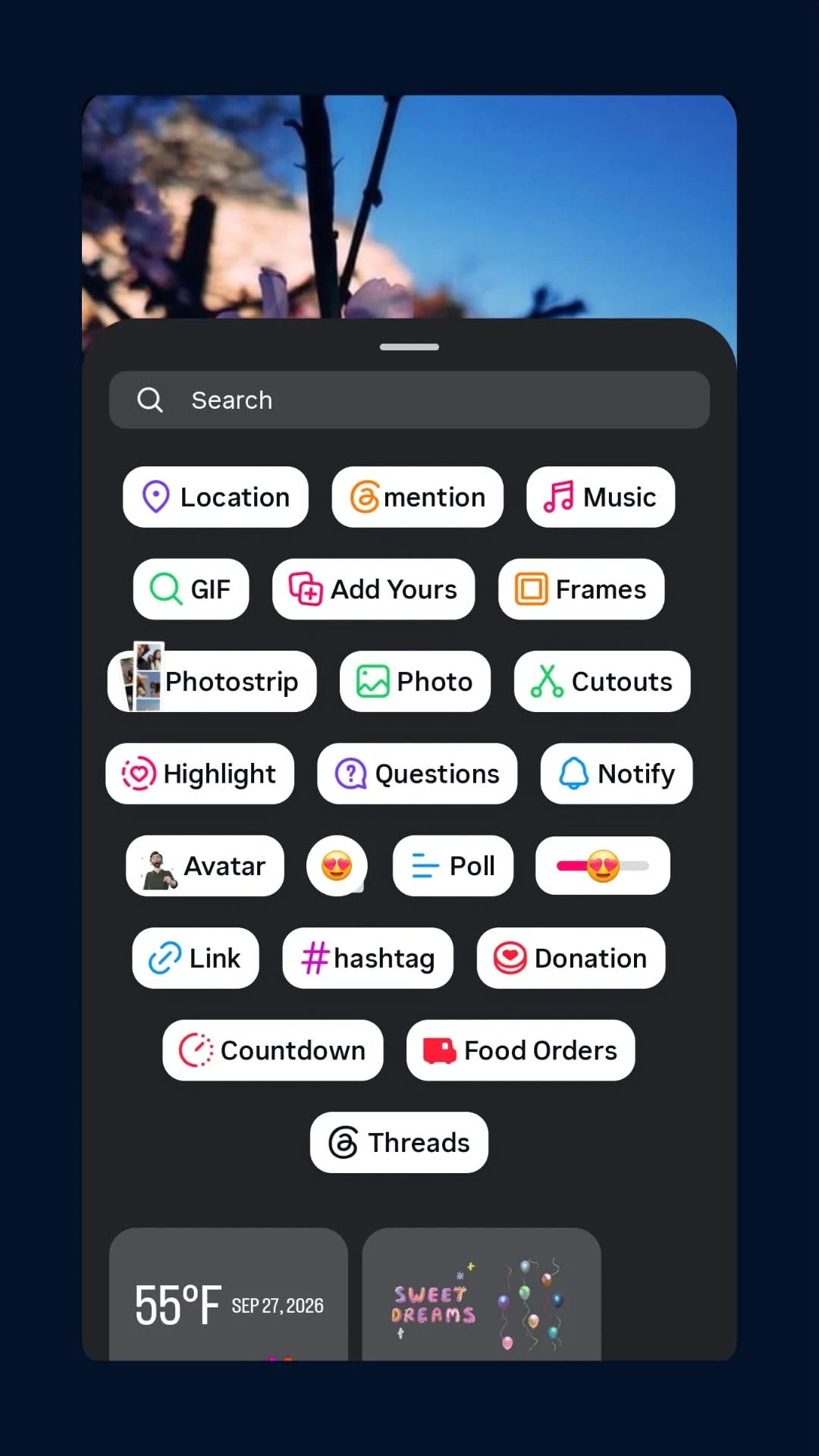 Instagram testing a “Threads” sticker for Stories