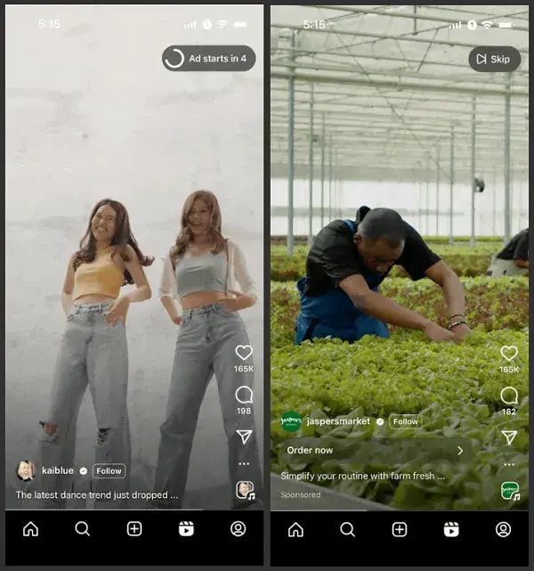 instagram reels post-view ads update