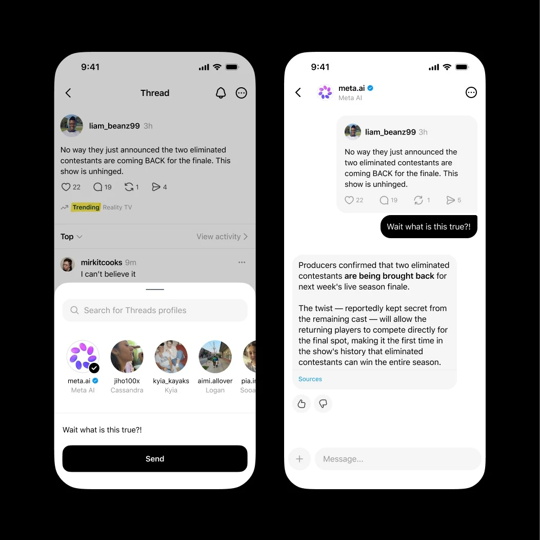 Meta AI comes to Threads DMs