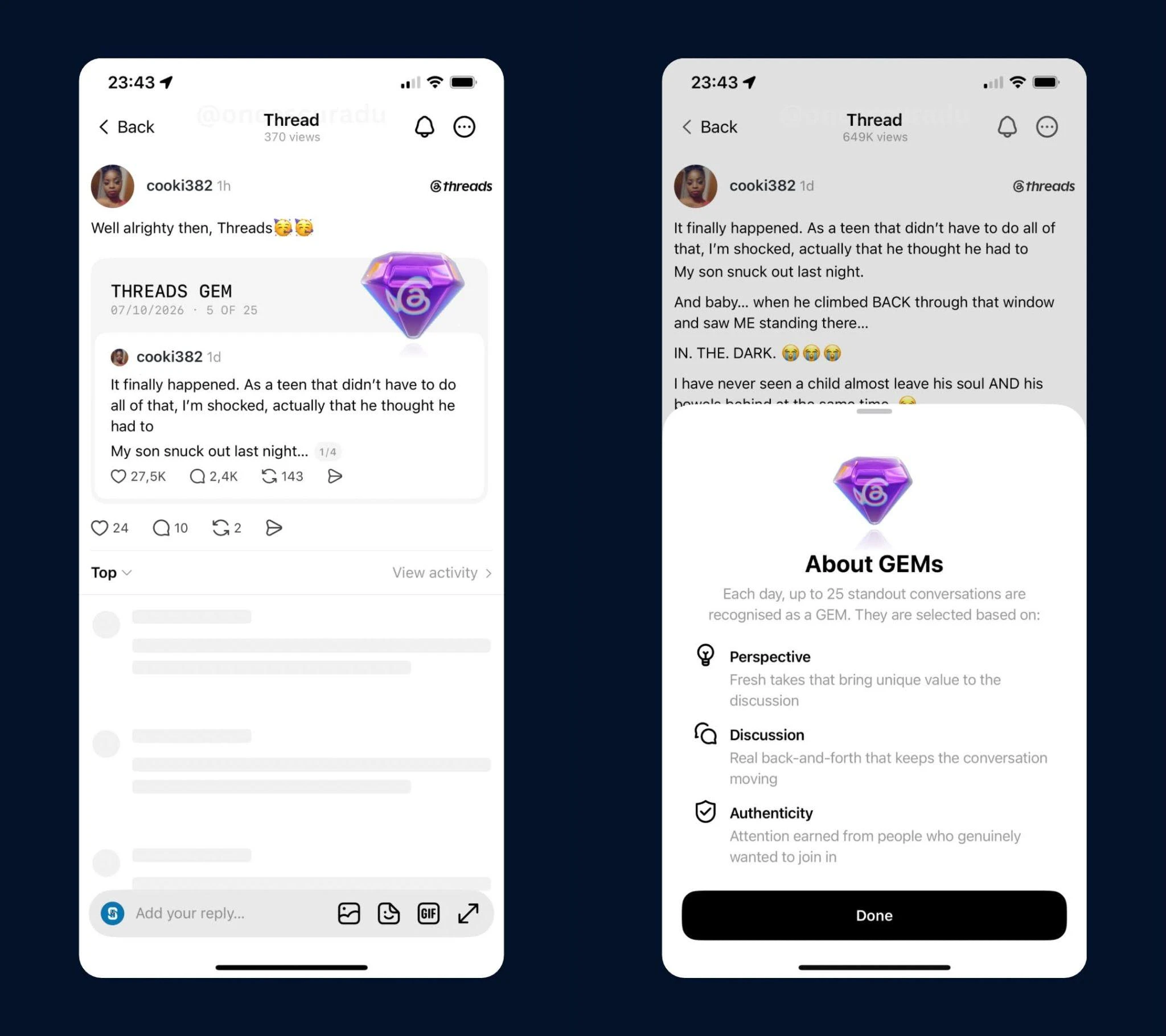 Threads tests Gems for standout conversations
