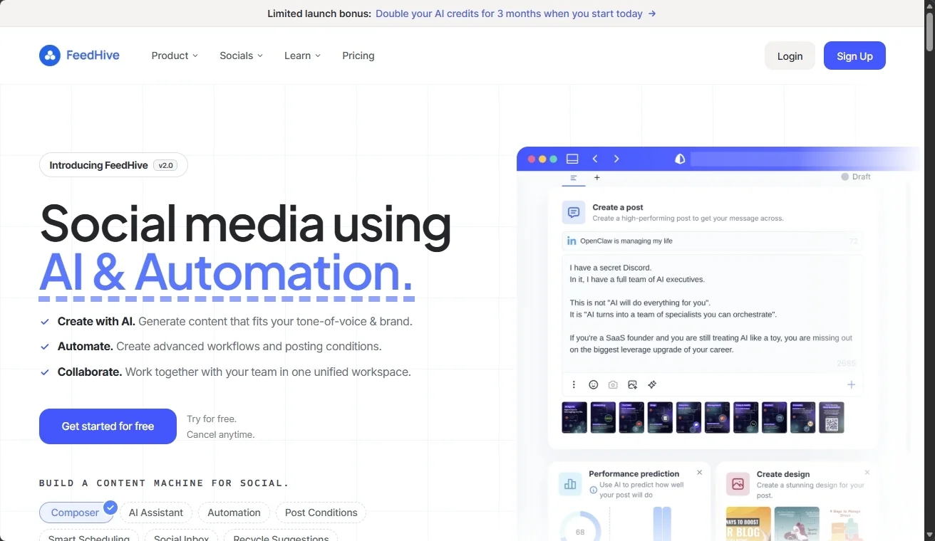 FeedHive homepage