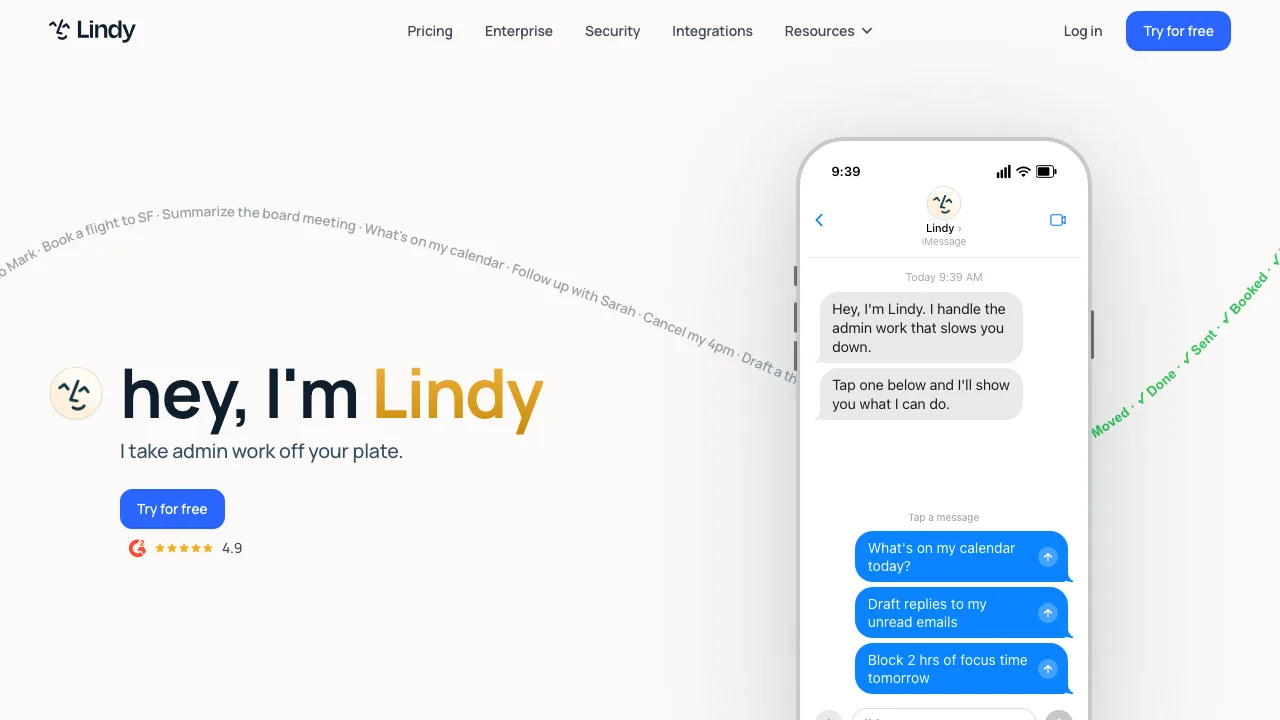 Página de inicio de Lindy