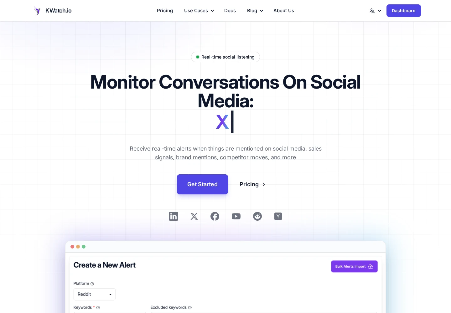 KWatch.io landing page