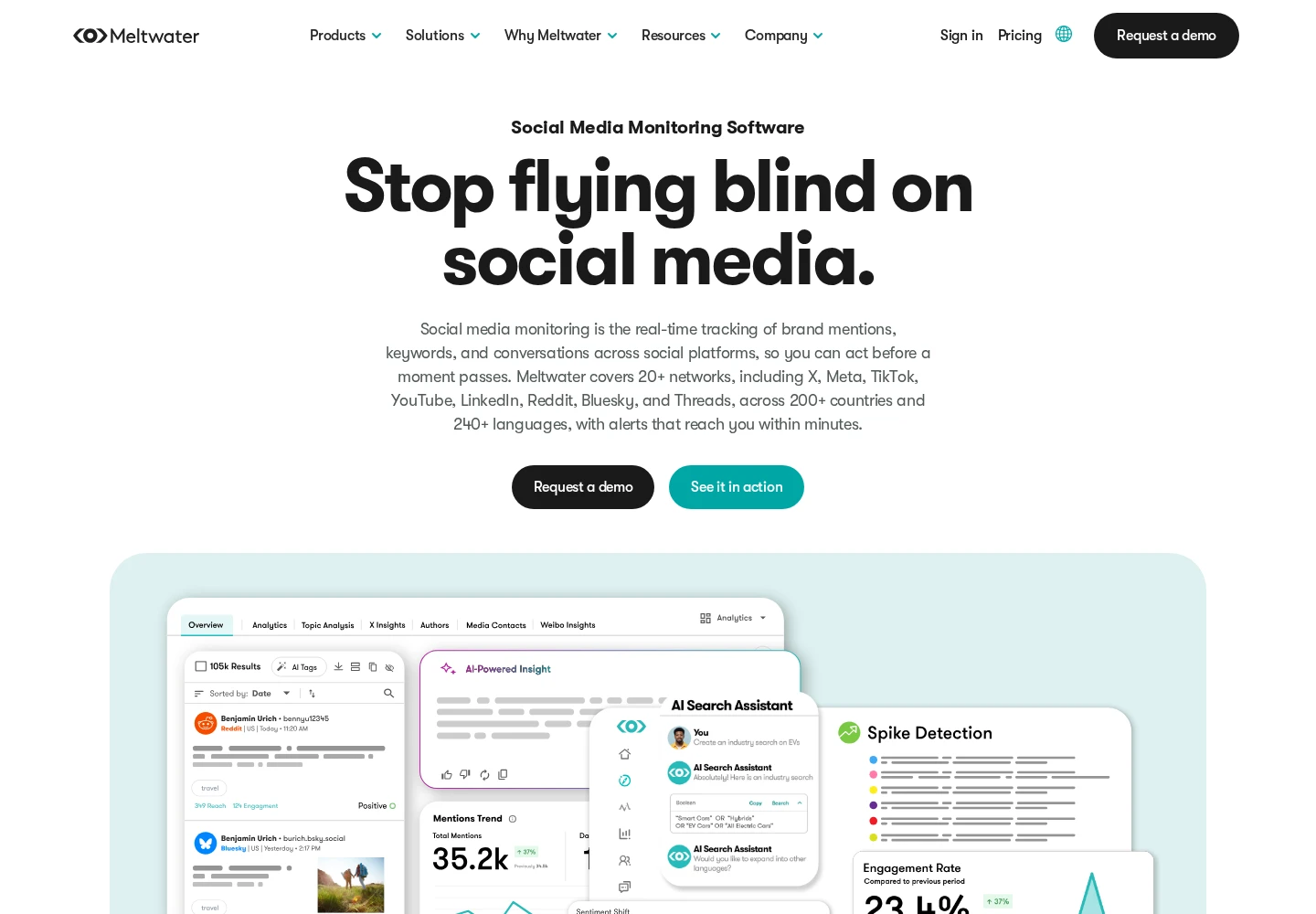 Meltwater landing page