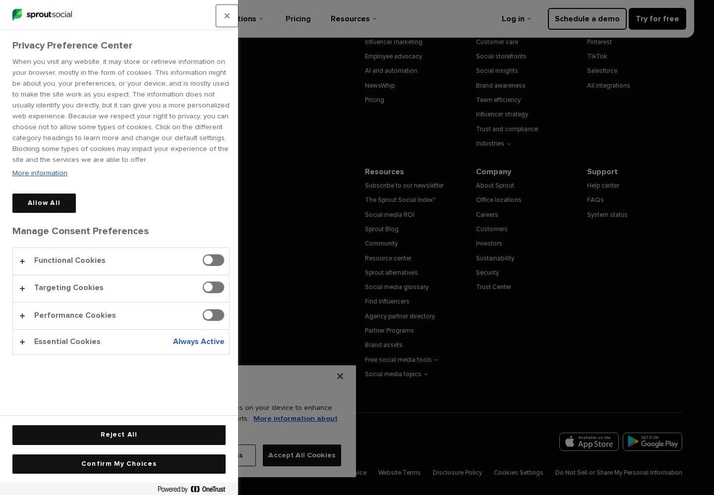 Sprout Social landing page