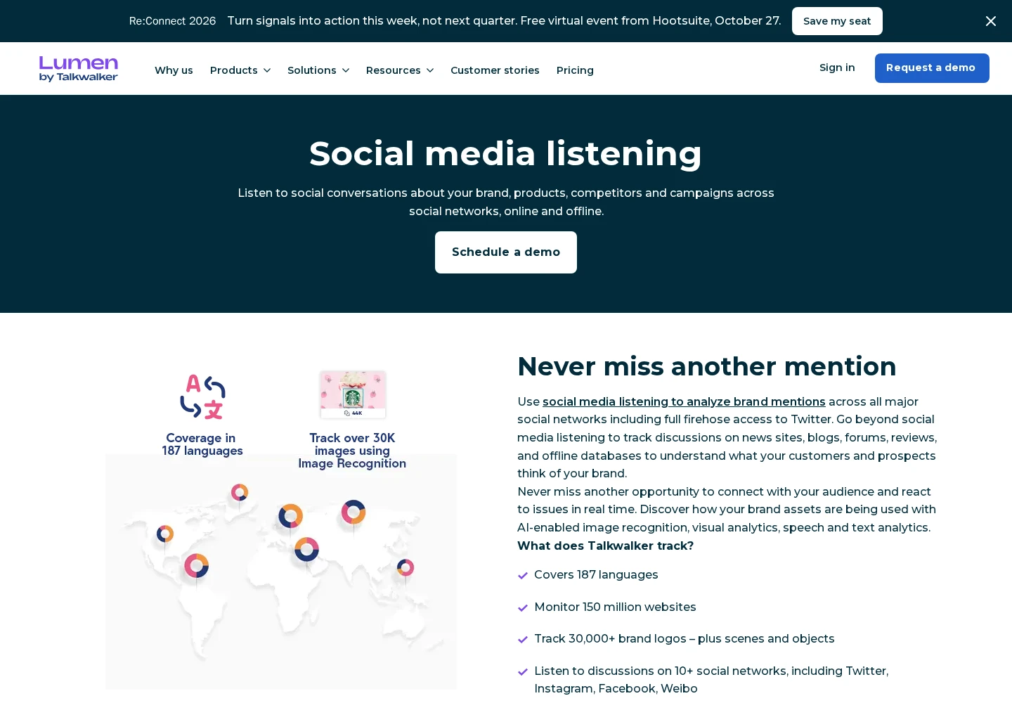 Talkwalker landing page