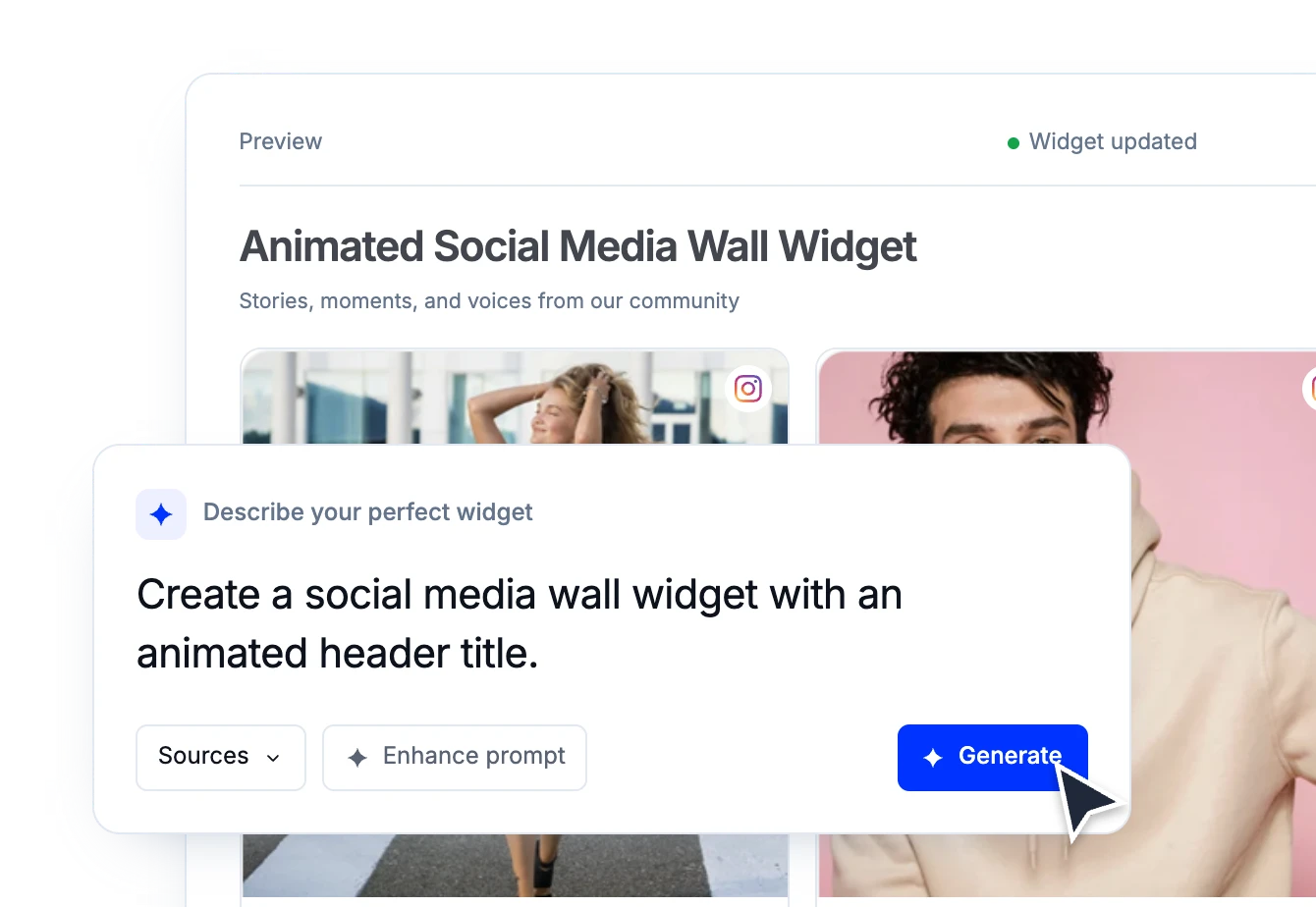 AI UGC widgets generator