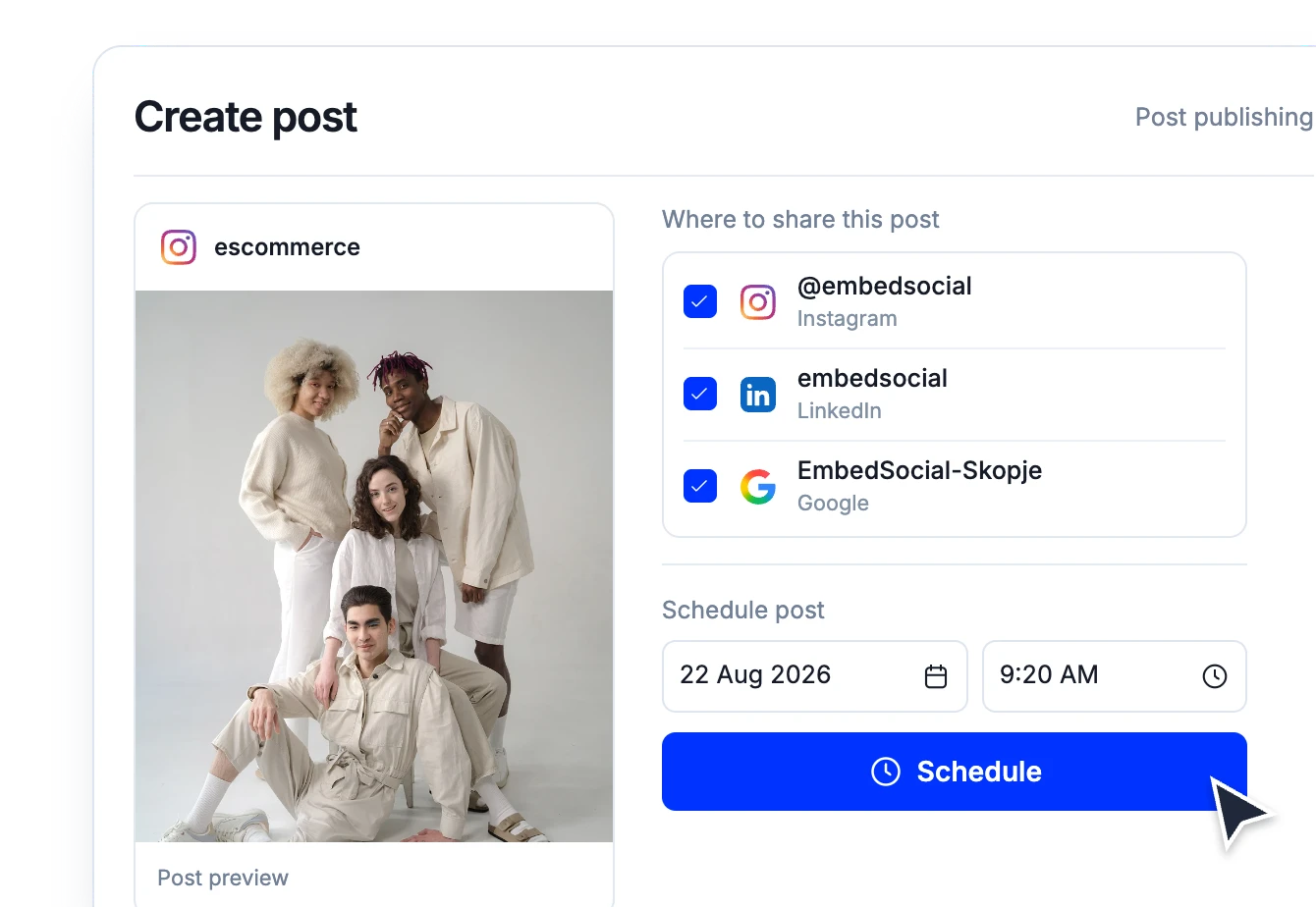Social media scheduling tool