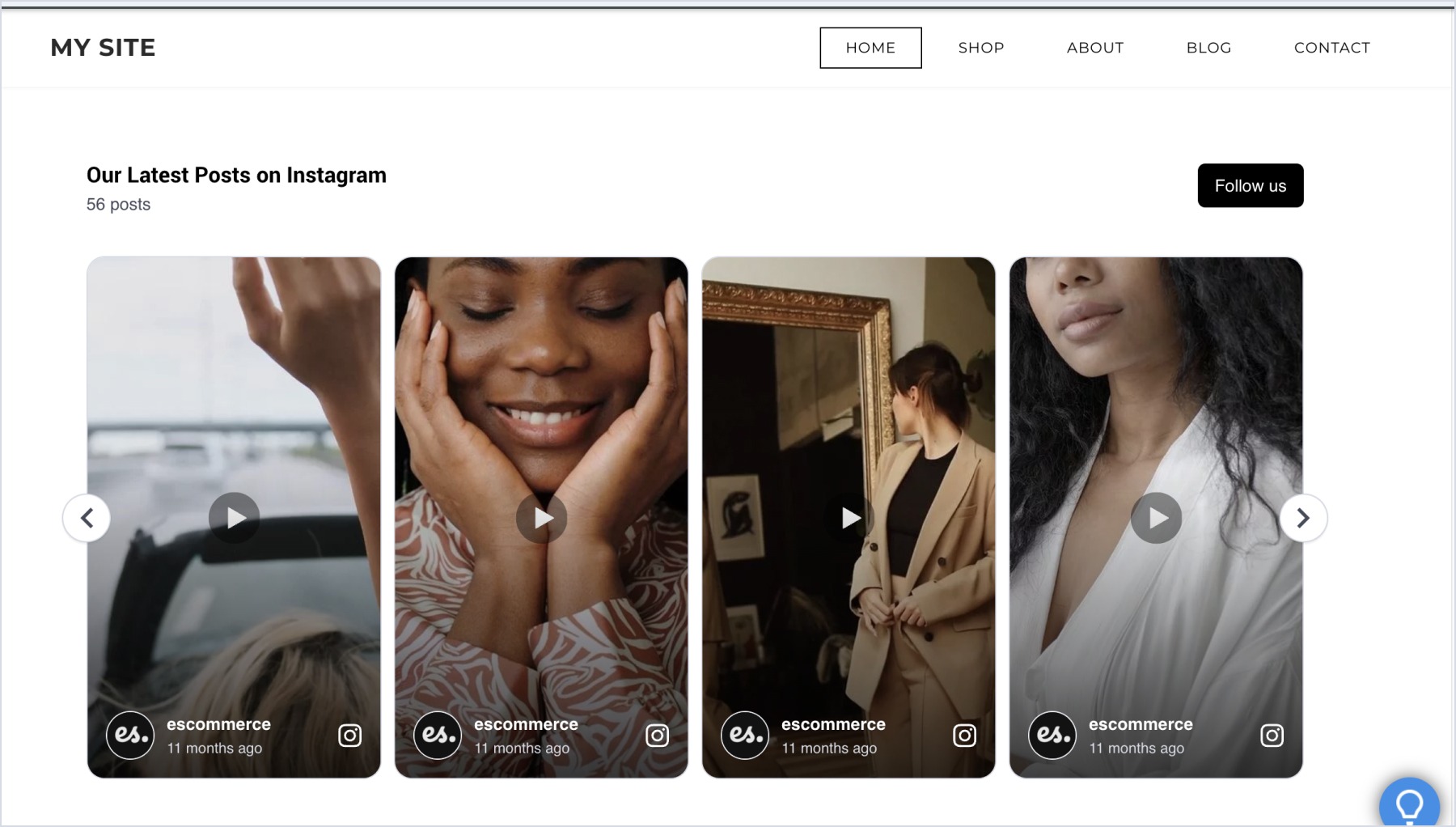Weeblyのサイトに埋め込まれたInstagramウィジェット